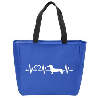 Ecg Heartbeat Dachshund Dackel Teckel For Dog Owners Gift Zip Tote Bag