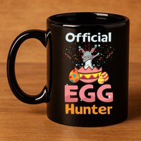 Egg Hunter Dabbing Rabbit Design Easter Egg Cool Gift 11oz C Handle Ceramic Mug