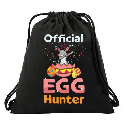 Egg Hunter Dabbing Rabbit Design Easter Egg Cool Gift Drawstring Bag