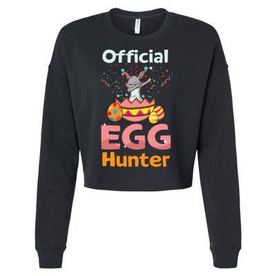 Egg Hunter Dabbing Rabbit Design Easter Egg Cool Gift Cropped Pullover Crew