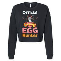 Egg Hunter Dabbing Rabbit Design Easter Egg Cool Gift Cropped Pullover Crew