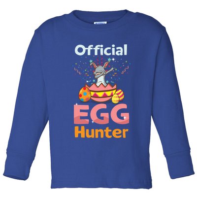 Egg Hunter Dabbing Rabbit Design Easter Egg Cool Gift Toddler Long Sleeve Shirt