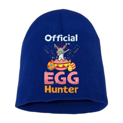 Egg Hunter Dabbing Rabbit Design Easter Egg Cool Gift Short Acrylic Beanie