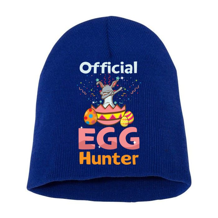 Egg Hunter Dabbing Rabbit Design Easter Egg Cool Gift Short Acrylic Beanie