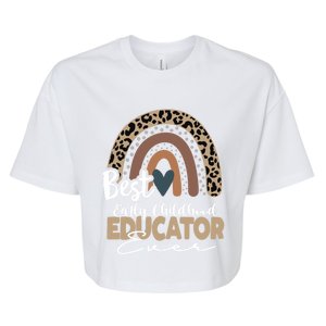 Early Hood Educator Boho Rainbow Teacher Appreciation Gift Bella+Canvas Jersey Crop Tee