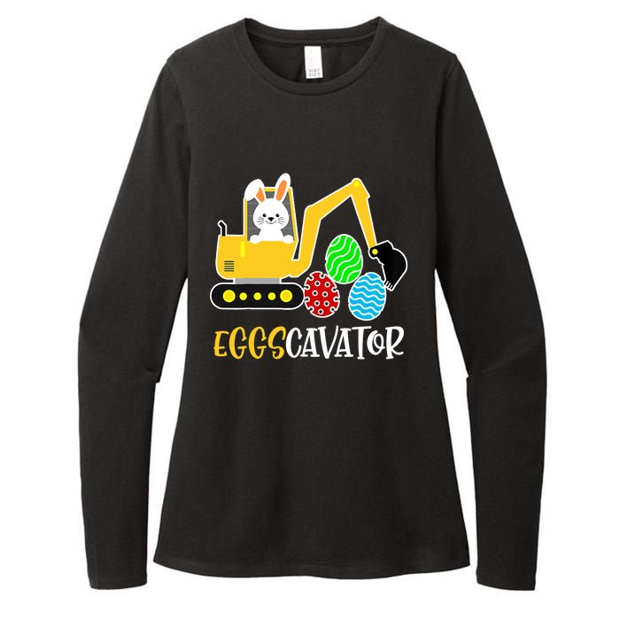 EggsCavator Happy Easter Funny Excavator Hunting Egg Gifts Womens CVC Long Sleeve Shirt