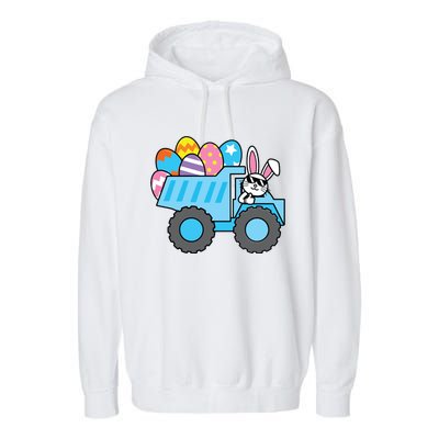 Easter Happy Easter Bunny Truck Construction Garment-Dyed Fleece Hoodie