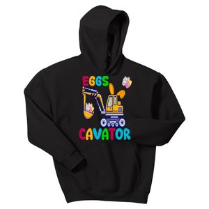 EggsCavator Happy Easter Funny Excavator Hunting Egg Kids Hoodie