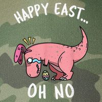 Easter HAPPY EAST... Oh No Trex Pink Dinosaur Crying Legacy Tie Dye Trucker Hat
