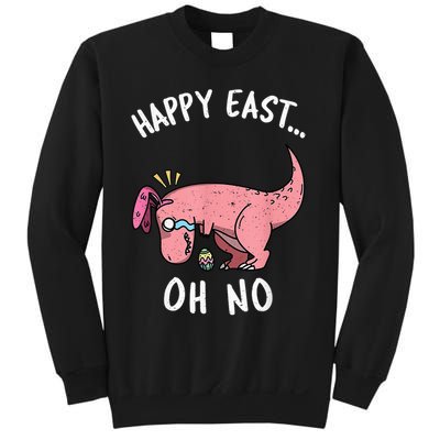 Easter HAPPY EAST... Oh No Trex Pink Dinosaur Crying Sweatshirt