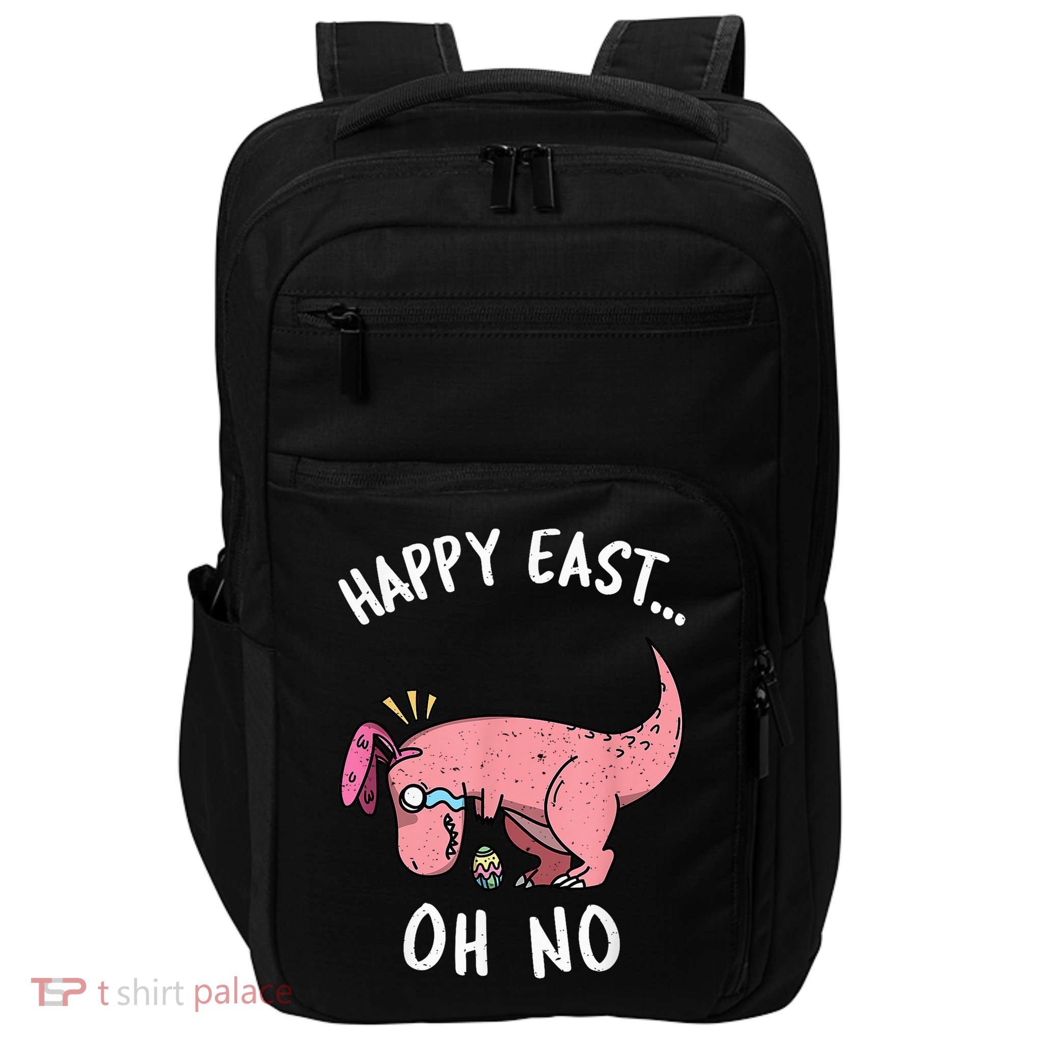 Easter HAPPY EAST... Oh No Trex Pink Dinosaur Crying Impact Tech Backpack