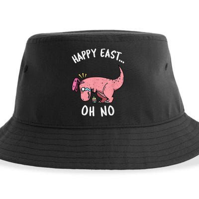 Easter HAPPY EAST... Oh No Trex Pink Dinosaur Crying Sustainable Bucket Hat