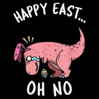 Easter HAPPY EAST... Oh No Trex Pink Dinosaur Crying 16 in Basic Backpack