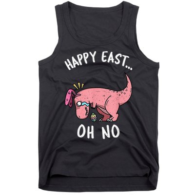 Easter HAPPY EAST... Oh No Trex Pink Dinosaur Crying Tank Top