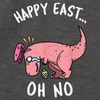 Easter HAPPY EAST... Oh No Trex Pink Dinosaur Crying Vector Backpack