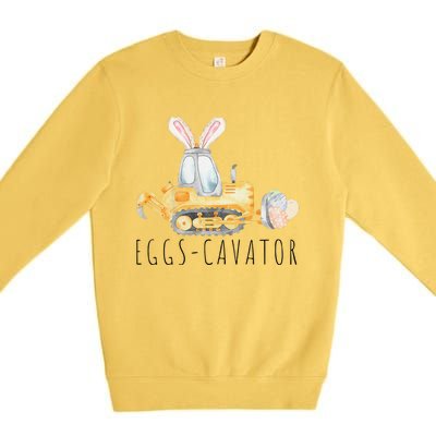 Eggscavator Happy Easter Funny Excavator Hunting Egg Premium Crewneck Sweatshirt