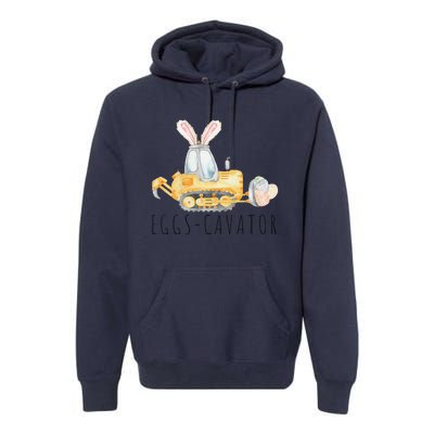 Eggscavator Happy Easter Funny Excavator Hunting Egg Premium Hoodie