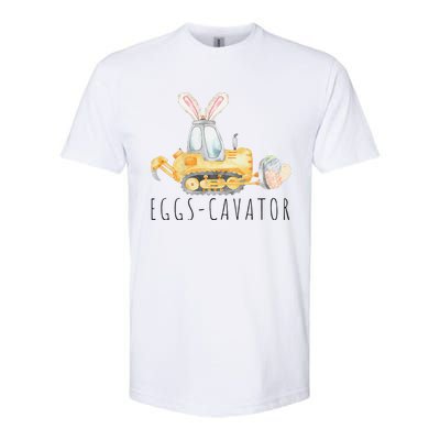 Eggscavator Happy Easter Funny Excavator Hunting Egg Softstyle CVC T-Shirt