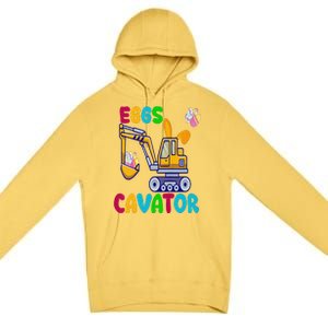 EggsCavator Happy Easter Funny Excavator Hunting Egg Copy Premium Pullover Hoodie