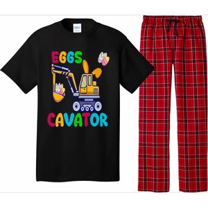 EggsCavator Happy Easter Funny Excavator Hunting Egg Copy Pajama Set