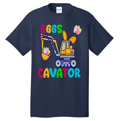 EggsCavator Happy Easter Funny Excavator Hunting Egg Copy Tall T-Shirt