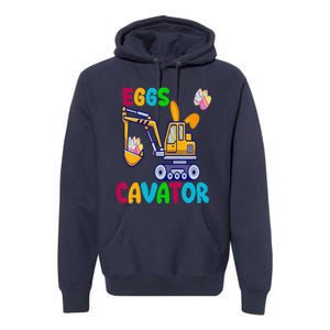 EggsCavator Happy Easter Funny Excavator Hunting Egg Copy Premium Hoodie