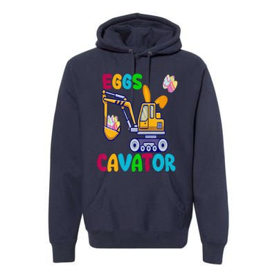 EggsCavator Happy Easter Funny Excavator Hunting Egg Copy Premium Hoodie