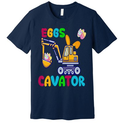 EggsCavator Happy Easter Funny Excavator Hunting Egg Copy Premium T-Shirt