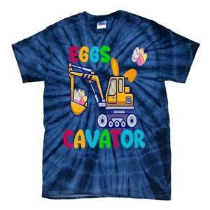 EggsCavator Happy Easter Funny Excavator Hunting Egg Copy Tie-Dye T-Shirt