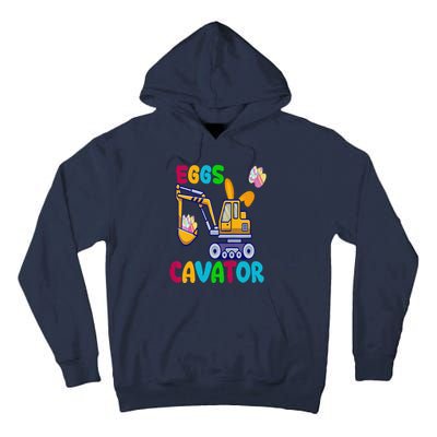 EggsCavator Happy Easter Funny Excavator Hunting Egg Copy Tall Hoodie