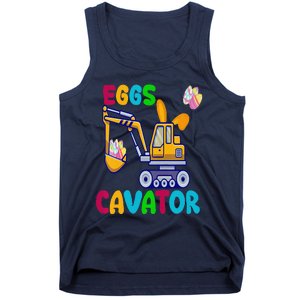 EggsCavator Happy Easter Funny Excavator Hunting Egg Copy Tank Top