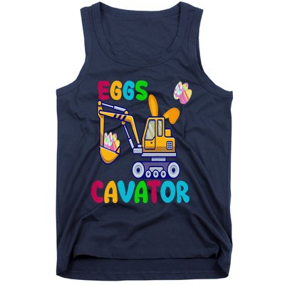 EggsCavator Happy Easter Funny Excavator Hunting Egg Copy Tank Top