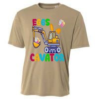 EggsCavator Happy Easter Funny Excavator Hunting Egg Copy Cooling Performance Crew T-Shirt