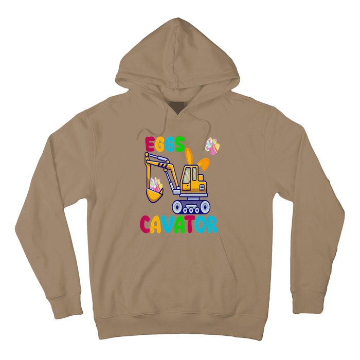 EggsCavator Happy Easter Funny Excavator Hunting Egg Copy Hoodie