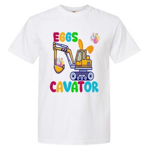 EggsCavator Happy Easter Funny Excavator Hunting Egg Copy Garment-Dyed Heavyweight T-Shirt