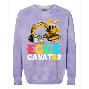 EggsCavator Happy Easter Excavator Hunting Egg Colorblast Crewneck Sweatshirt