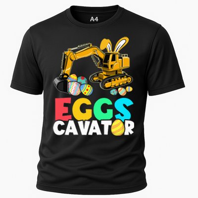 EggsCavator Happy Easter Excavator Hunting Egg Cooling Performance Crew T-Shirt