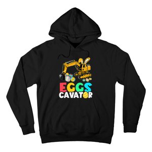 EggsCavator Happy Easter Excavator Hunting Egg Hoodie