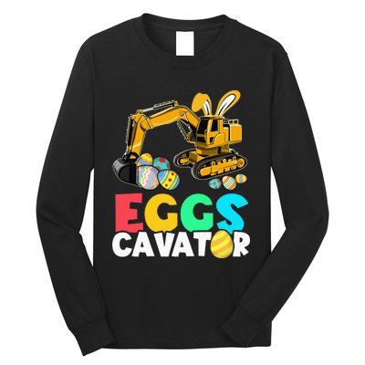 EggsCavator Happy Easter Excavator Hunting Egg Long Sleeve Shirt