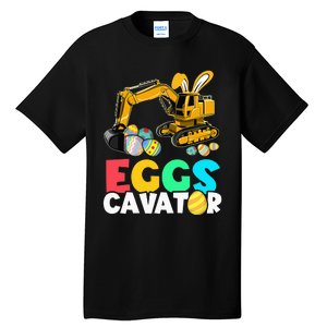 EggsCavator Happy Easter Excavator Hunting Egg Tall T-Shirt