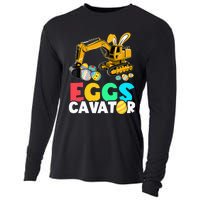 EggsCavator Happy Easter Excavator Hunting Egg Cooling Performance Long Sleeve Crew