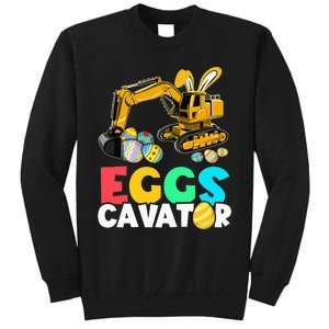 EggsCavator Happy Easter Excavator Hunting Egg Tall Sweatshirt