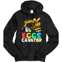 EggsCavator Happy Easter Excavator Hunting Egg Tie Dye Hoodie