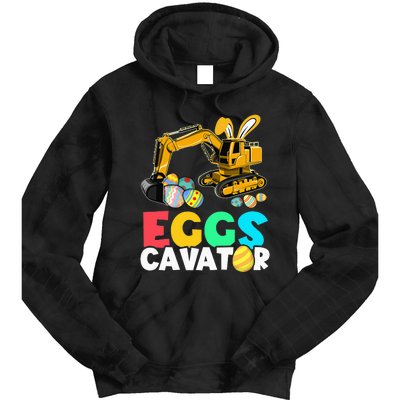 EggsCavator Happy Easter Excavator Hunting Egg Tie Dye Hoodie