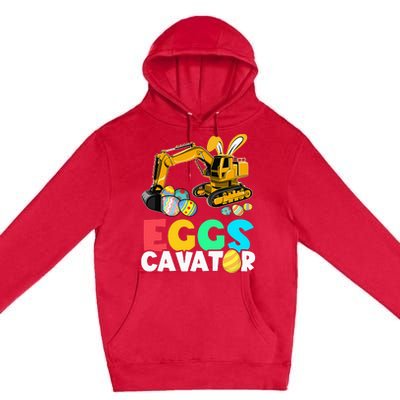 EggsCavator Happy Easter Excavator Hunting Egg Premium Pullover Hoodie