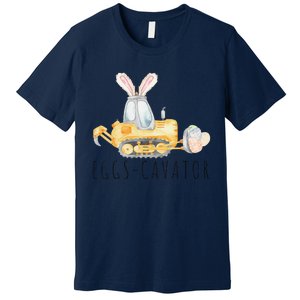 Eggscavator Happy Easter Funny Excavator Hunting Egg Premium T-Shirt