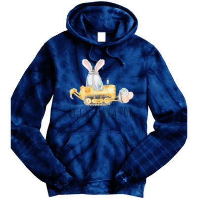 Eggscavator Happy Easter Funny Excavator Hunting Egg Tie Dye Hoodie