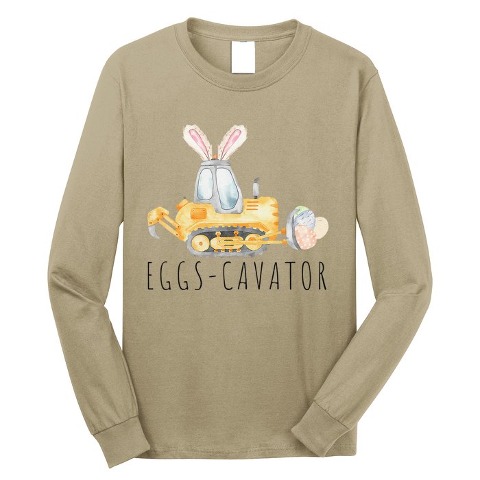 Eggscavator Happy Easter Funny Excavator Hunting Egg Long Sleeve Shirt