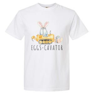 Eggscavator Happy Easter Funny Excavator Hunting Egg Garment-Dyed Heavyweight T-Shirt