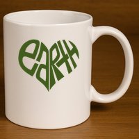 Earth Heart 11oz C Handle Ceramic Mug